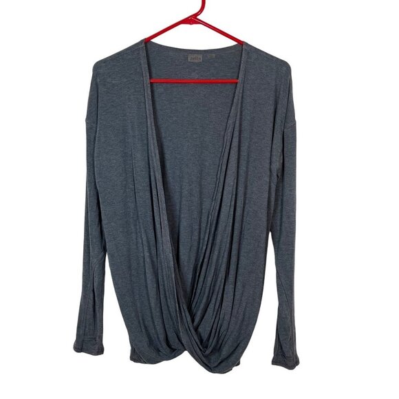 Zella Athletics All Day Faux Wrap Long Sleeve‎ Top Gray Size Medium - Picture 1 of 10